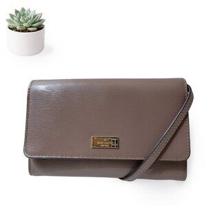 Kate Spade ♠️ Taupe Leather Crossbody Wallet with Chain Strap